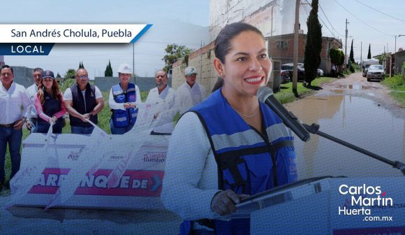 Arranca Lupita Cuautle obra de adoquinamiento en San Rafael Comac para fortalecer la infraestructura urbana