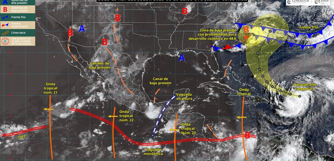 Lluvias fuertes a muy fuertes en gran parte de México