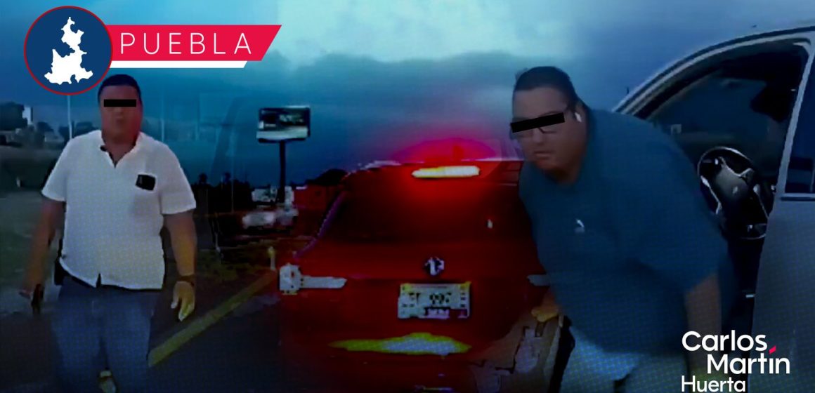 Escoltas y sujeto agreden a familia en la autopista Puebla-Atlixco por no darles el paso