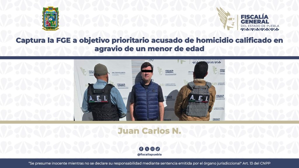 Detención en Puebla: Capturan a presunto responsable de homicidio de un menor de edad en Atlixco 1 FISCALIA2
