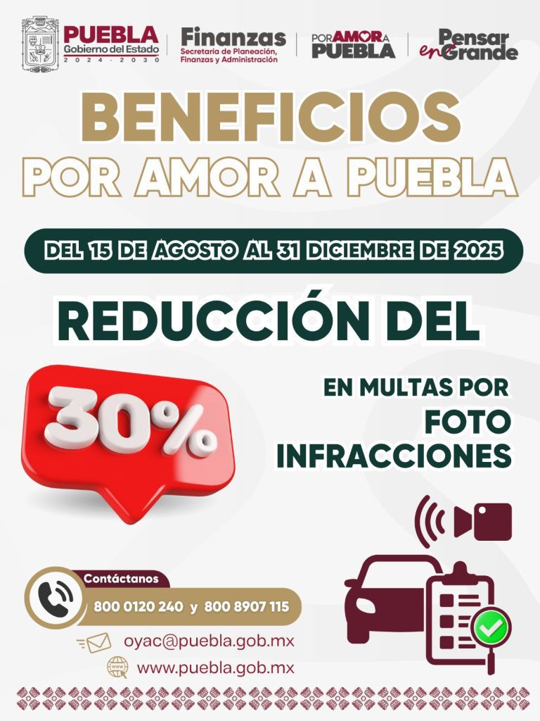 Descuentos en Puebla: Gobierno anuncia reducción del 50% en multas de verificación vehicular y 30% en fotomultas 2 Gyauu26XQAAgYUU