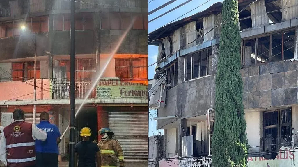 Incendio consume maquiladora en la colonia Aquiles Serdán de Tehuacán; no se reportan lesionados