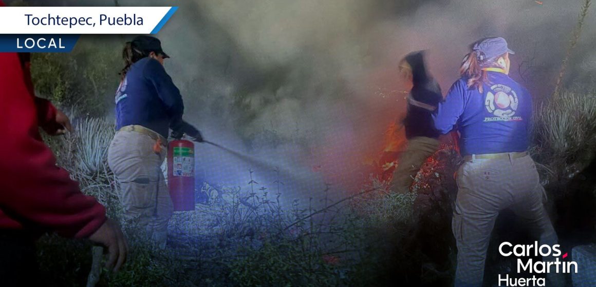 Investigan origen de incendio forestal en el cerro de Cristo Rey en Tochtepec