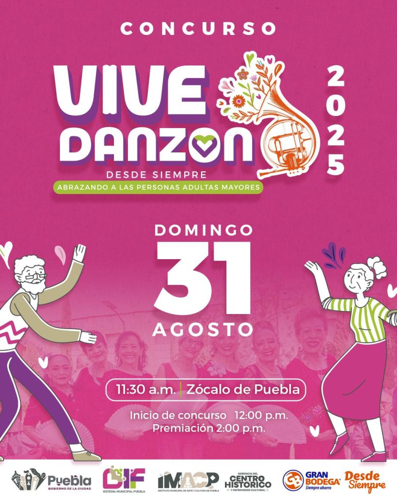 Invitan a adultos mayores a participar en el "Vive Danzón 2025" en el Zócalo de Puebla 1 Invitan a adultos mayores a participar en el "Vive Danzón 2025" en el Zócalo de Puebla