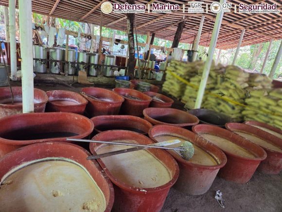 Aseguran 2.5 toneladas de metanfetamina en laboratorio clandestino en Chiapas