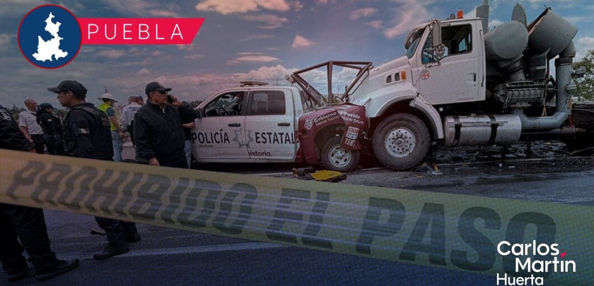 Mueren dos policías estatales en segundo piso de la autopista México-Puebla