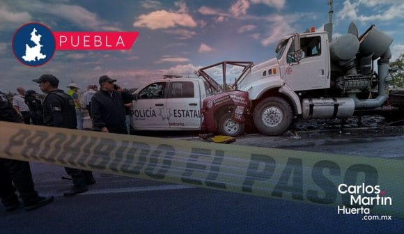 Mueren dos policías estatales en segundo piso de la autopista México-Puebla
