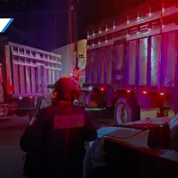 Persecución policial en Atlixco culmina con dos detenidos y aseguramiento de tractocamión