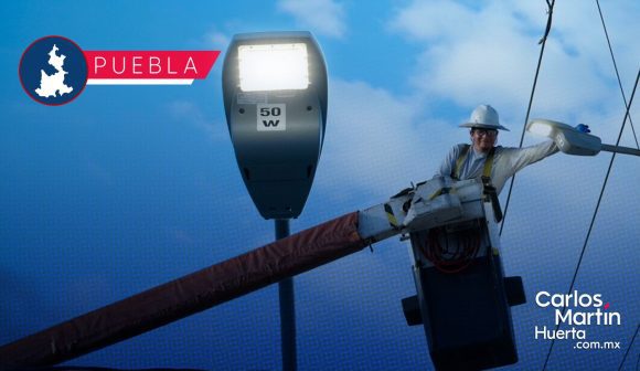 Puebla Brilla: Modernizan 388 luminarias LED en Constitución Mexicana