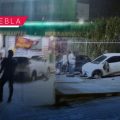Roban llantas a vehículo en Serviplaza Momoxpan, a un costado de la Recta a Cholula