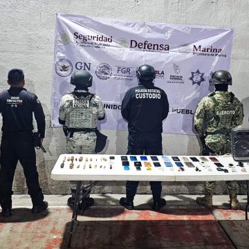 Operativo en el penal de Tecamachalco: SSP, DEFENSA y GN aseguran objetos prohibidos