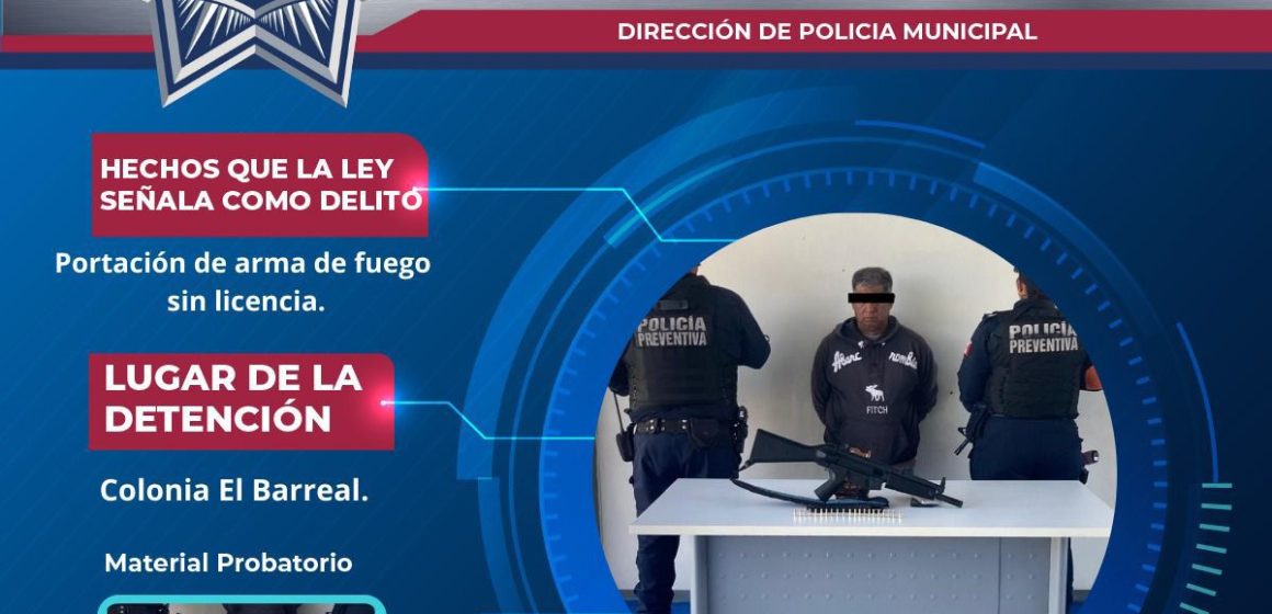 Reporte ciudadano culmina con detención y aseguramiento de arma larga en Atlixco