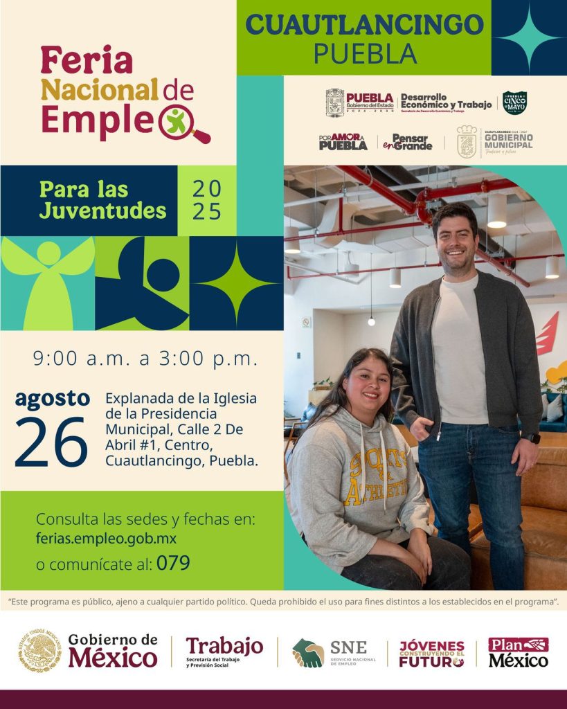 Gobierno de Cuautlancingo anuncia “Feria Nacional de Empleo 2025 Para las Juventudes” 1 b8069322 c722 47aa 9ac4 ee3d7cc9e463