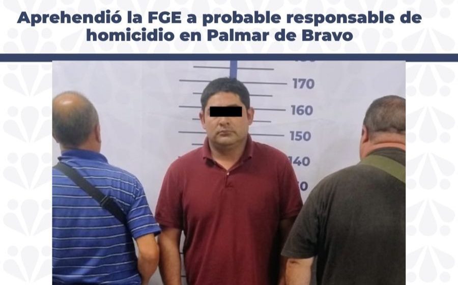 Fiscalía de Puebla detiene a Yahir N. por homicidio calificado en Palmar de Bravo
