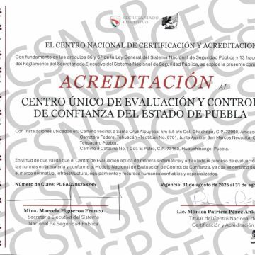 Certificación nacional para C3 Puebla: Compromiso con la profesionalización policial