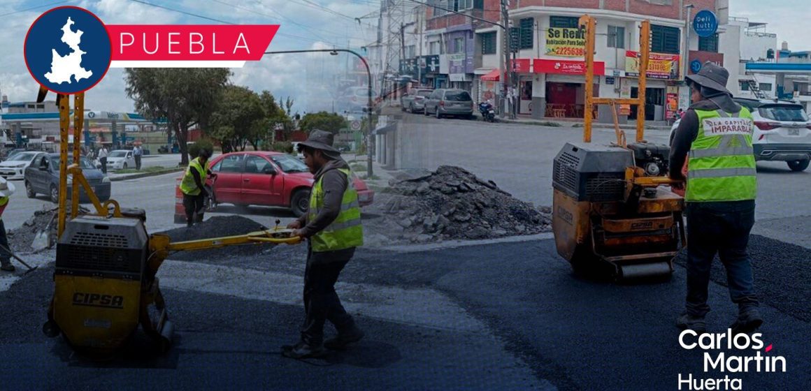 Bacheando Puebla: Trabajos de bacheo continúan este 15 de septiembre