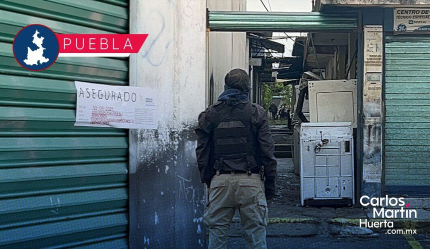 Cateo local Mercado Morelos Catean local en el Mercado Morelos por homicidios en el Centro de Puebla