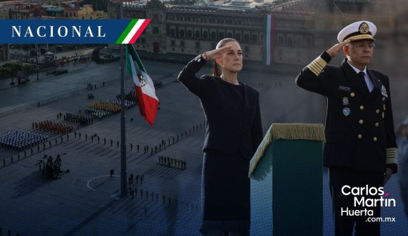 Sheinbaum encabeza izamiento de bandera a media asta en homenaje a víctimas de sismos