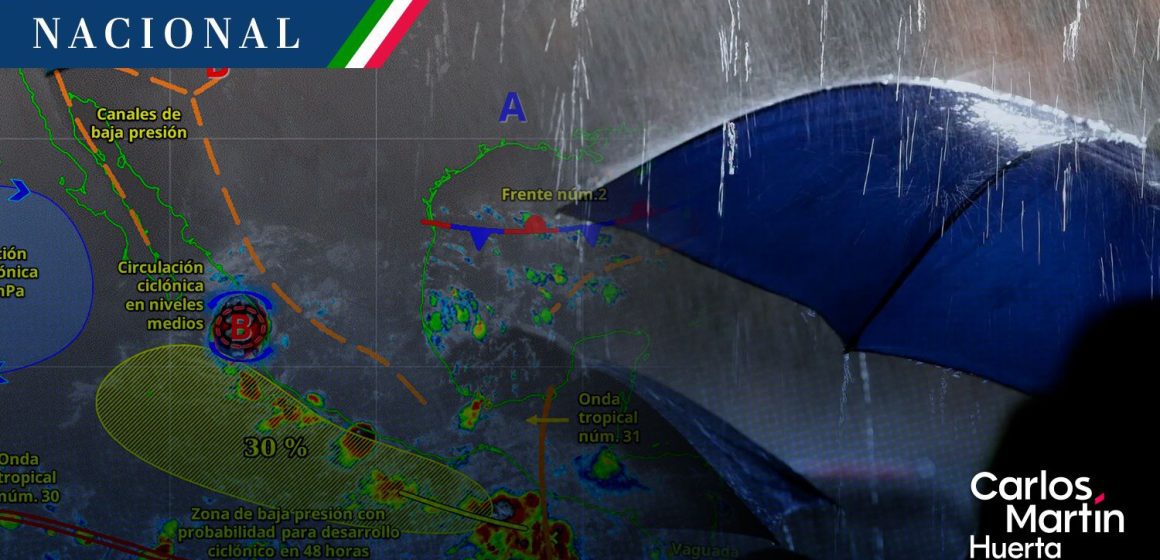 Monzón mexicano y onda tropical 31 provocarán lluvias intensas en el país