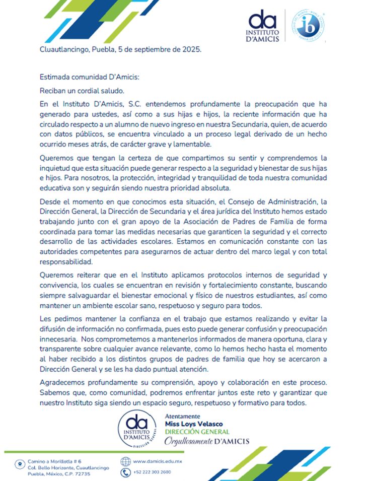 Comunicado DAmicis