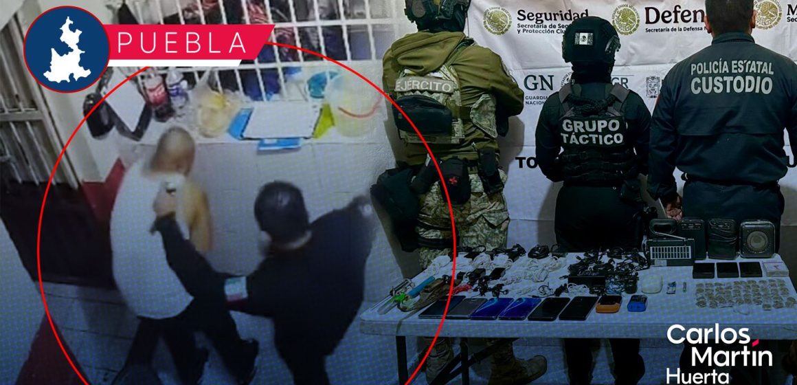 Investigan a custodio de Huejotzingo por golpear a reo; SSP realizó cateo en el penal