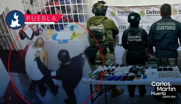 Investigan a custodio de Huejotzingo por golpear a reo; SSP realizó cateo en el penal