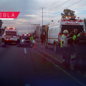Fallece motociclista tras derrapar en la autopista México-Puebla