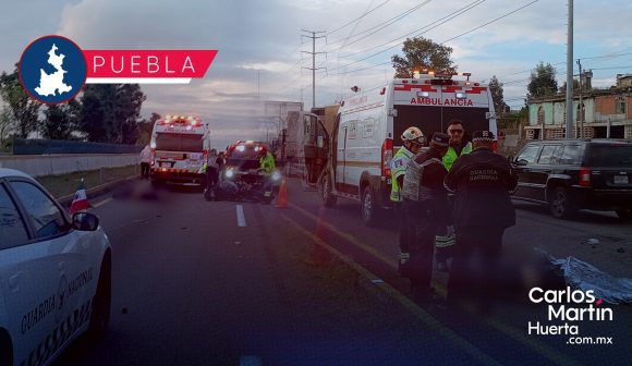 Deceso motociclista México-Puebla Fallece motociclista tras derrapar en la autopista México-Puebla