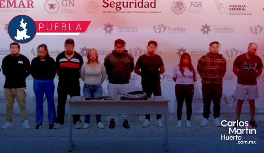 Detienen a nueve presuntos integrantes de banda dedicada al robo a transporte de carga en Puebla