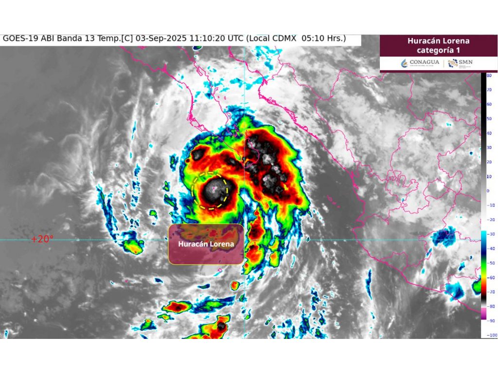 Huracán Lorena de categoría 1 provocará lluvias intensas en México 1 Huracan Lorena