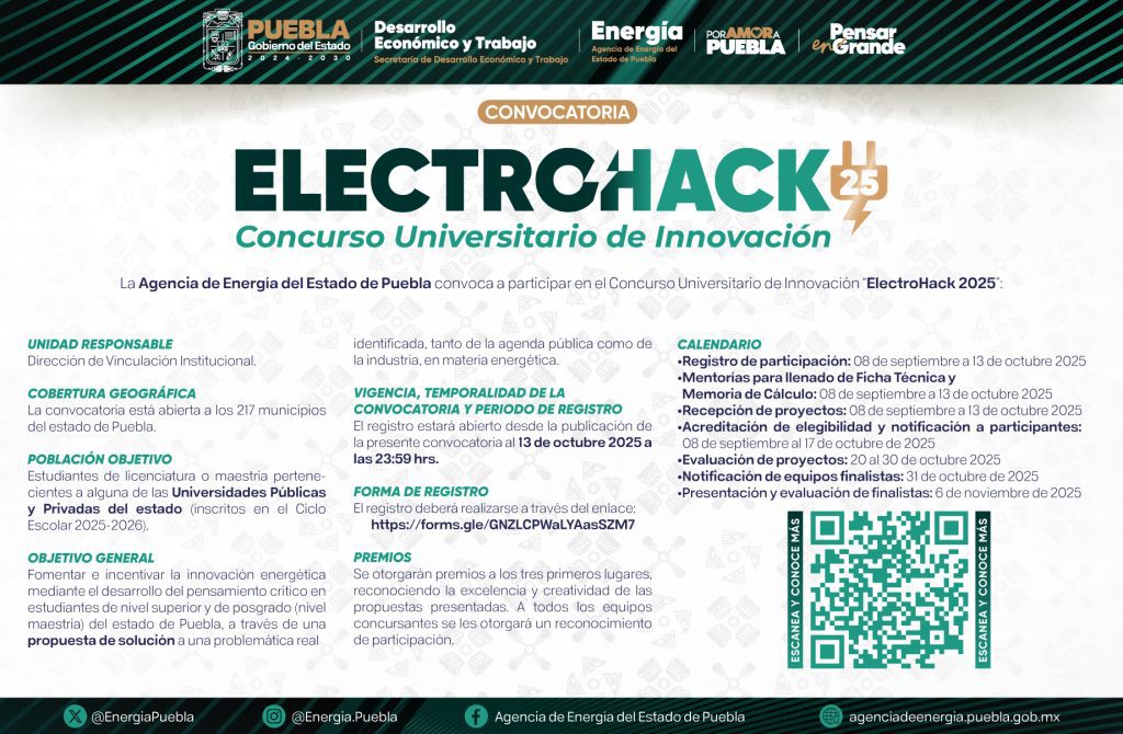 Invitan a estudiantes universitarios al Concurso ElectroHack Puebla 2025 2