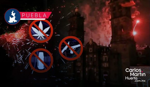 Objetos prohibidos en el Zócalo de Puebla para el Grito de Independencia 2025