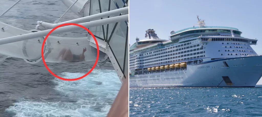 Pasajera de crucero queda atrapada a 30 metros de altura dentro de tobogán acuático