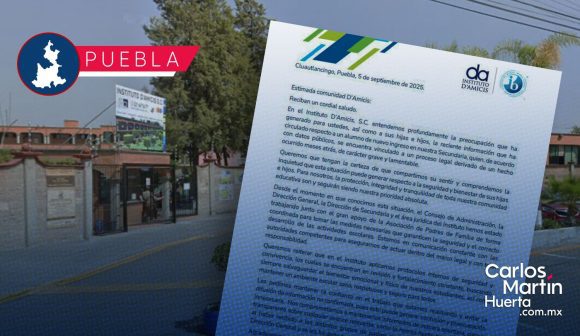 Polémica en Puebla: Instituto D’Amicis confirma inscripción de estudiante vinculado a asesinato
