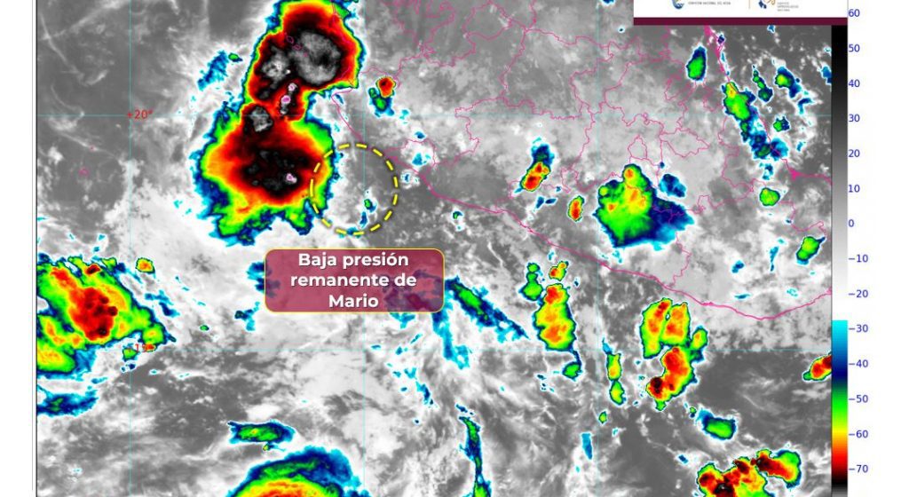Remanentes de “Mario” y monzón mexicano provocarán lluvias en el país