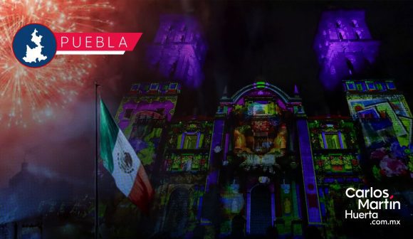 Videomapping “Septiembre Brilla” ilumina la Catedral de Puebla el 16 de septiembre