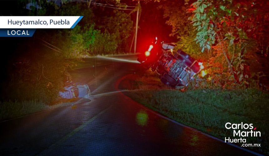 Volcadura de pipa de gas genera cierre de la carretera federal Teziutlán-Nautla
