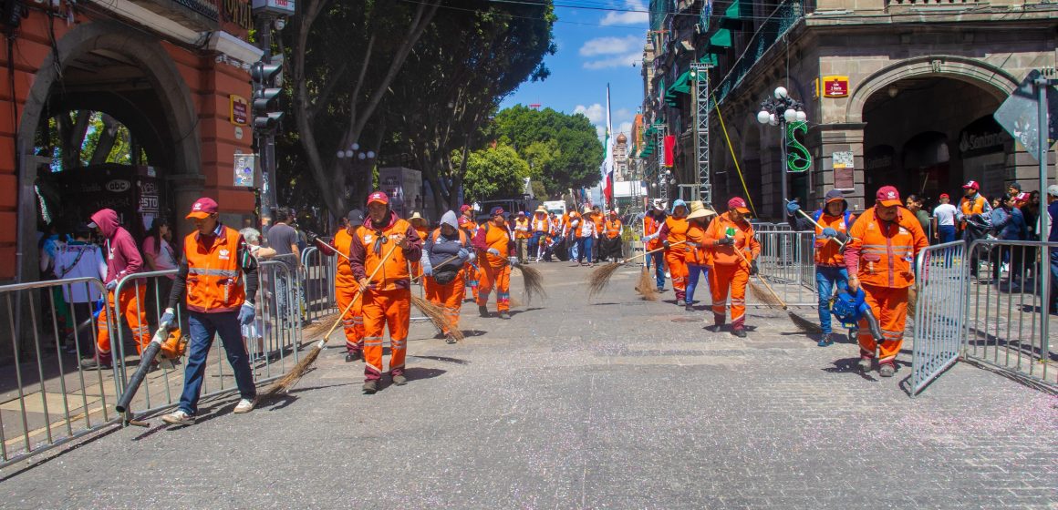 Puebla refuerza limpieza tras celebraciones patrias con operativo especial del OOSL