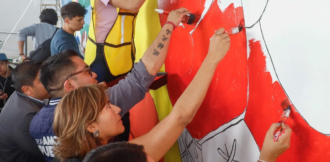 Juventud poblana transforma espacios en arte con Jornada Nacional de Tequios y Murales