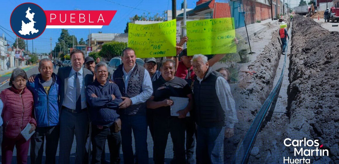 Agua de Puebla renueva red hídrica en La Libertad y Aquiles Serdán en beneficio de más 18 mil habitantes