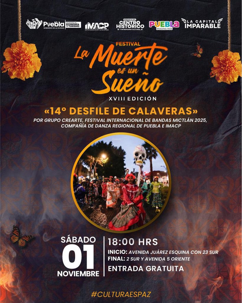 Anuncian ruta oficial del Desfile de Calaveras 2025 en Puebla capital 1 Anuncian ruta oficial del Desfile de Calaveras 2025 en Puebla capital