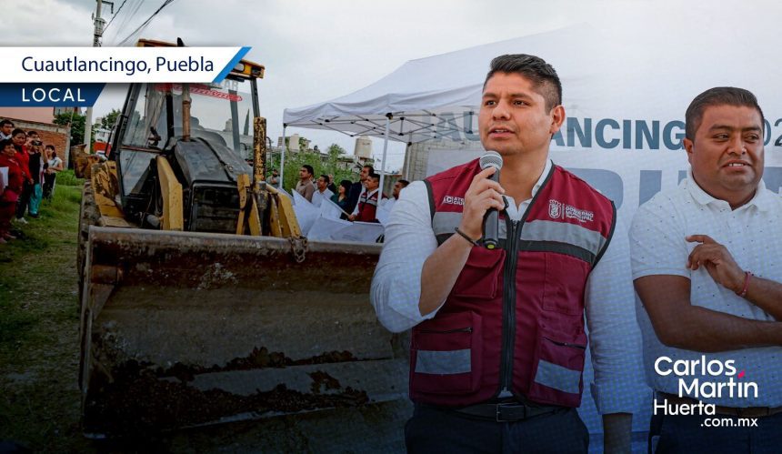Arranca obra de pavimentación en Sanctorum, Cuautlancingo