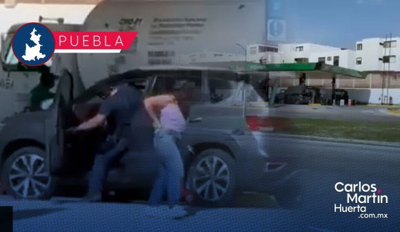 Así es como sujeto roba camioneta en gasolinera en Lomas de Angelópolis