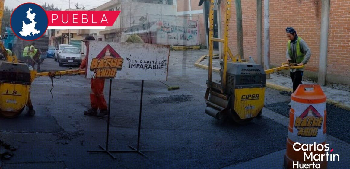 Bacheando Puebla: Este 2 de octubre intensifican trabajos para reparar calles dañadas del norte