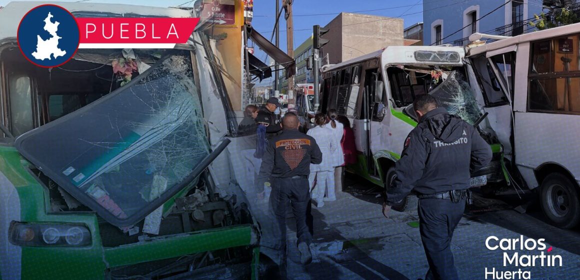 Choque entre rutas 68 y 44 con saldo de nueve lesionados en el Centro Histórico