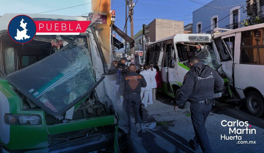 Choque entre rutas 68 y 44 con saldo de nueve lesionados en el Centro Histórico