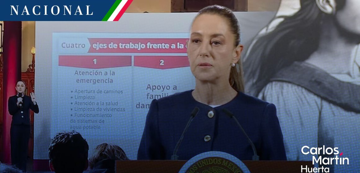Sheinbaum presenta cuatro ejes de respuesta a la emergencia por lluvias
