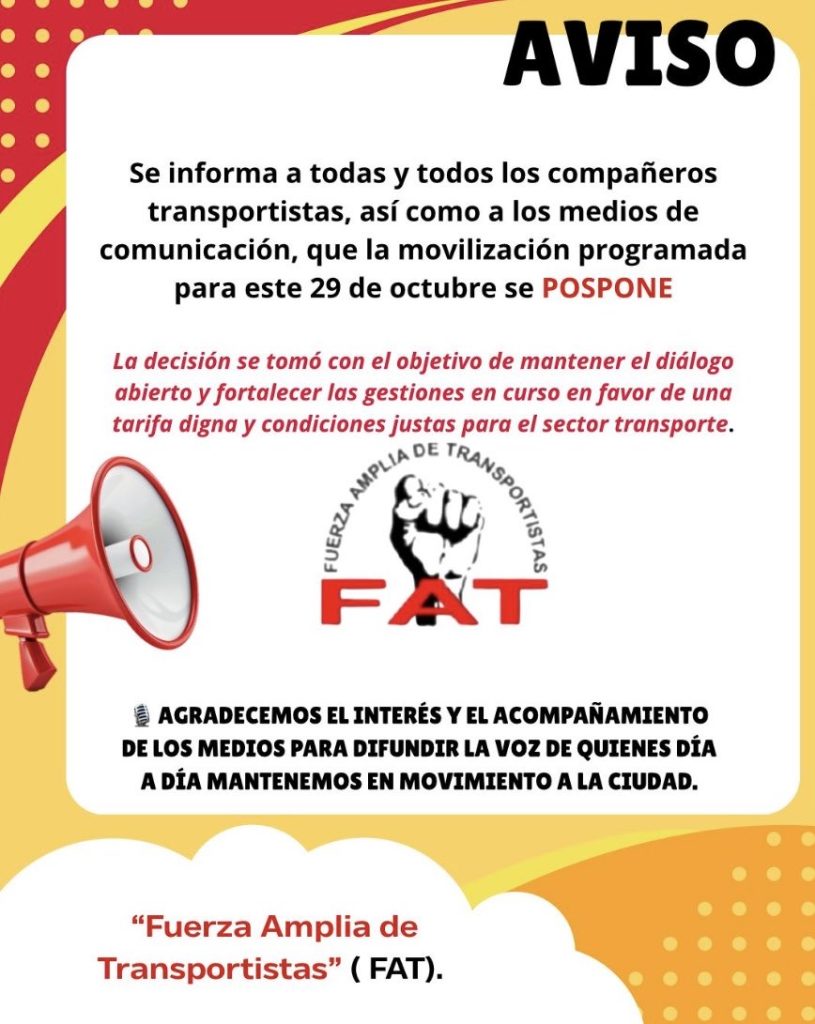 Autopista México-Puebla libre: Acuerdan manifestantes mesa de diálogo y suspenden bloqueos 1 Comunicado Fuerza Amplia de Transportistas CMH