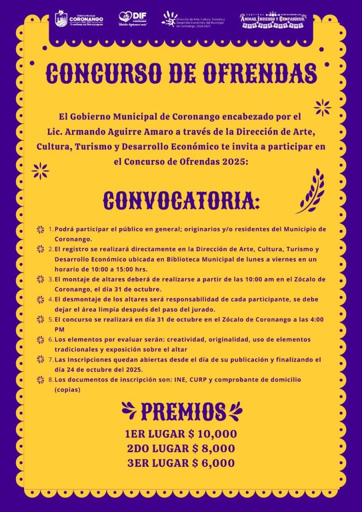 Coronango invita al Festival Ánimas, Incienso y Cempasúchil 2025 2 Coronango invita al Festival Animas Incienso y Cempasuchil 2025 3