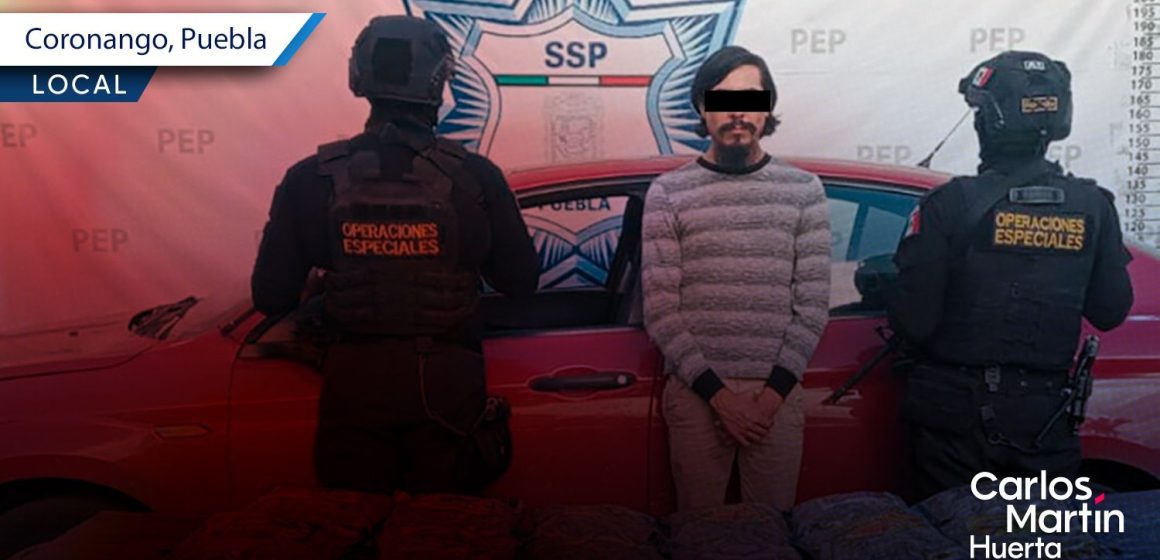 Decomisan casi 5 kg de marihuana en Coronango; SSP detiene a presunto distribuidor